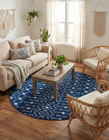 6' x 6' Moroccan Trellis Round Rug