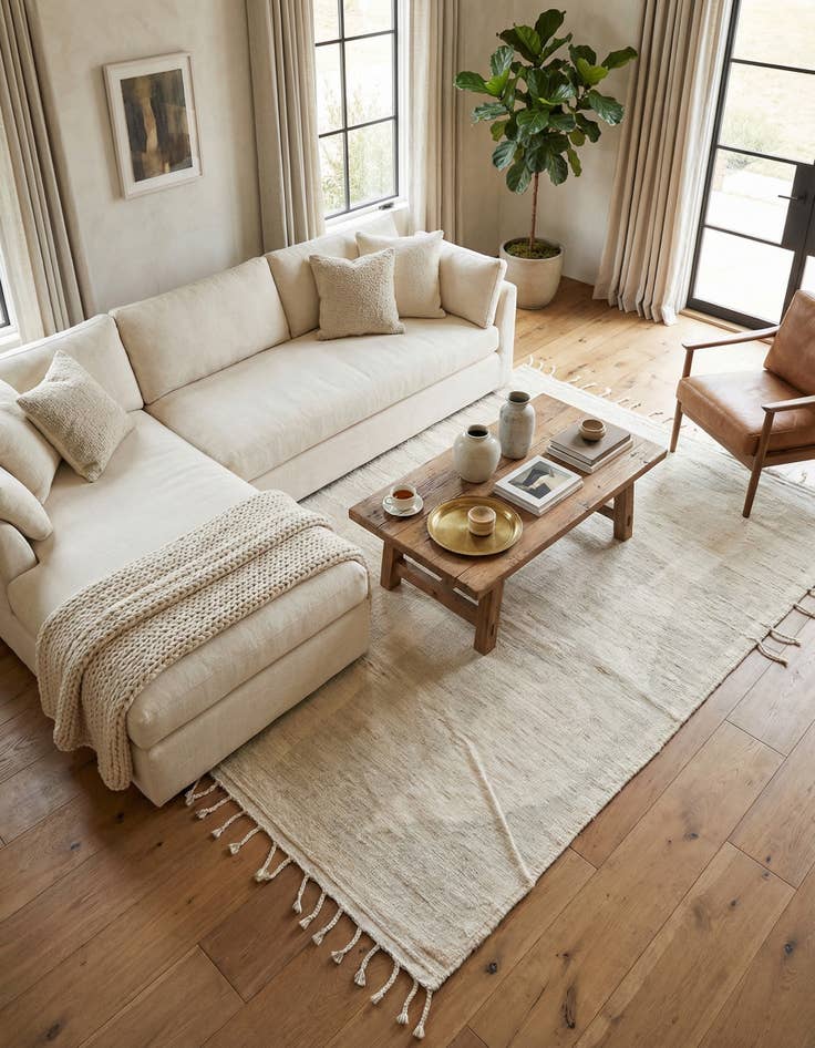 Detail image of 8' x 10'  Hand Knotted Moroccan Wool Rug