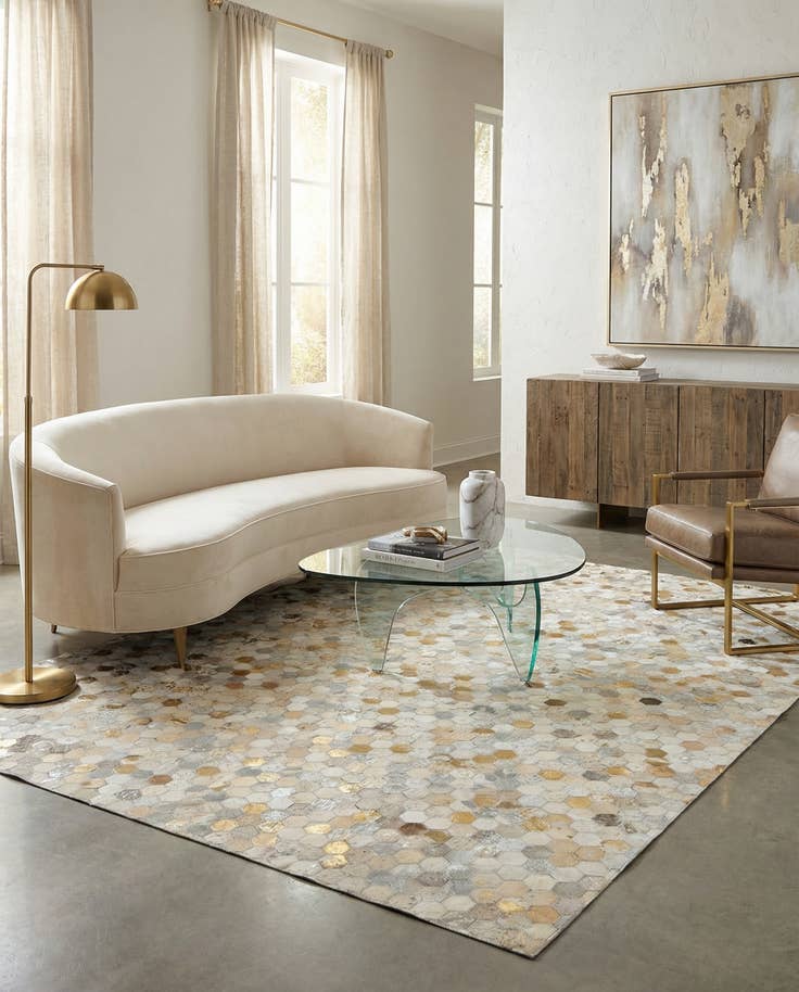 Detail image of 5' 1 x 8' 1 Cowhide - Patchwork Rug