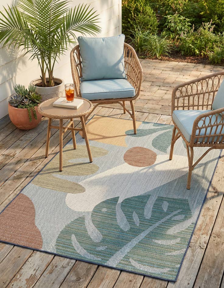Detail image of 5' 3 x 8'  Washable Baja Indoor / Outdoor Rug