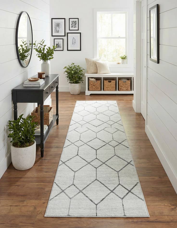 Detail image of  2' 7 x 13' Lattice Trellis Runner Rug