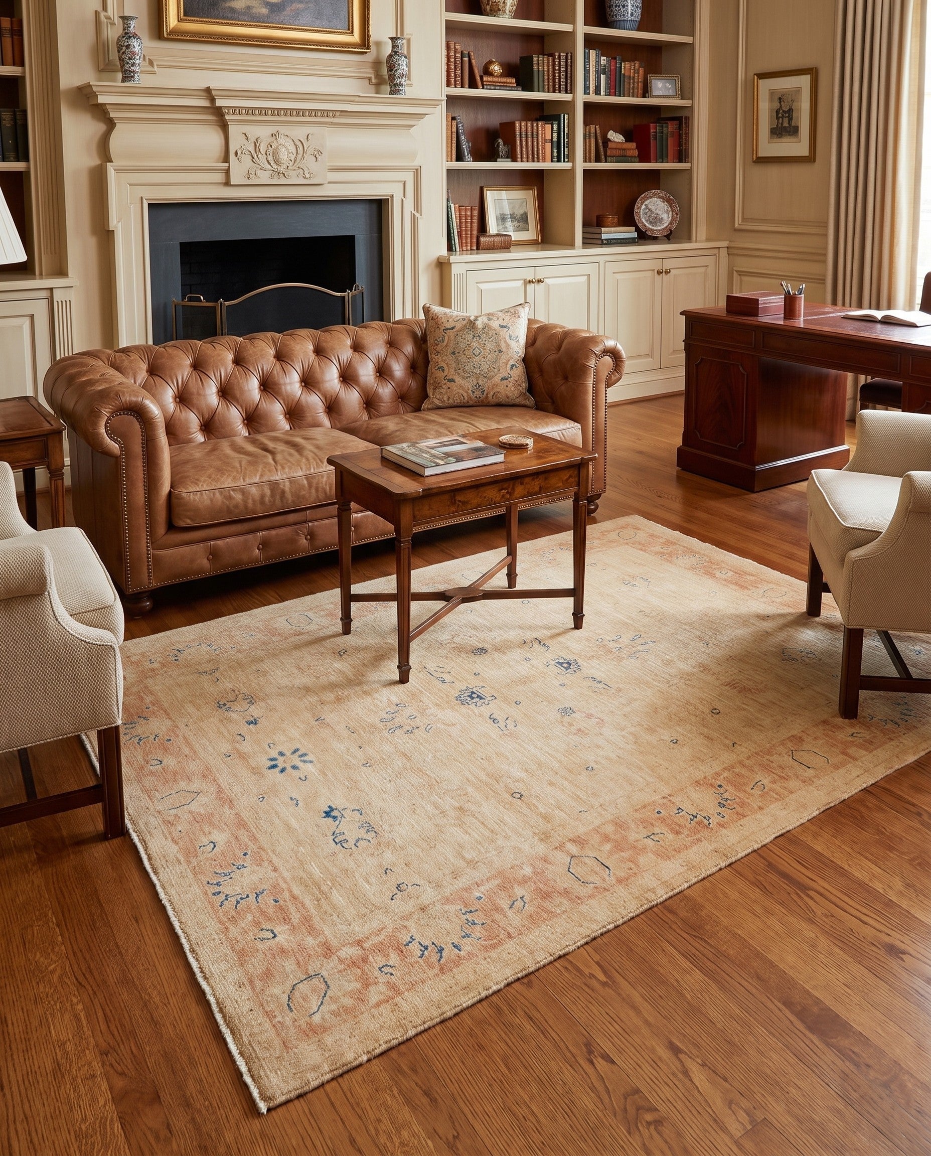 4' 11 x 6' 6 Hand Knotted Ziegler Rug