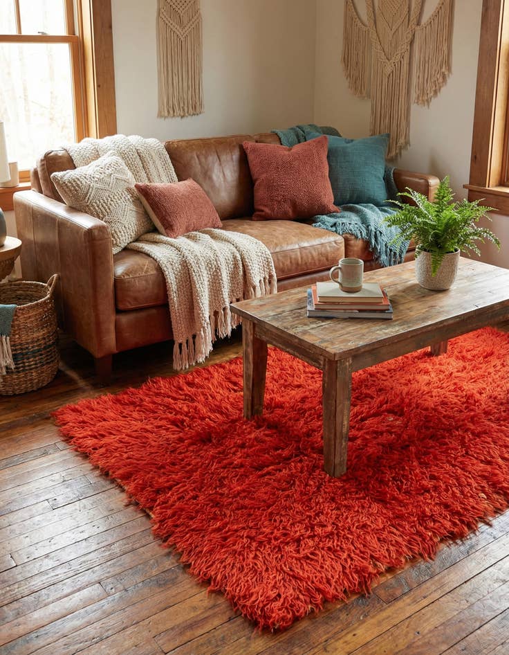 Detail image of 2' 4 x 4' 3  Hand Knotted Moroccan Wool Rug