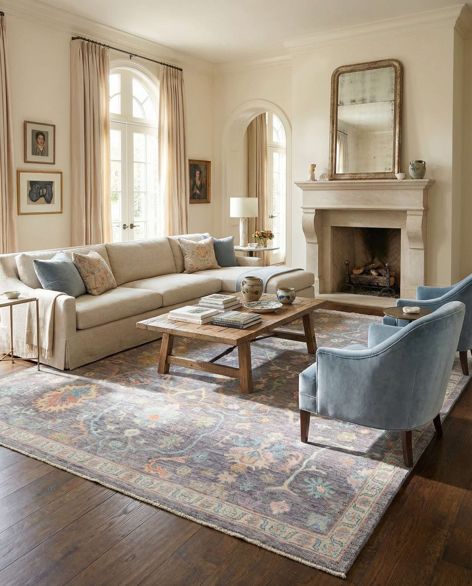 8' 5 x 10' 3 Hand Knotted Oushak Wool Rug