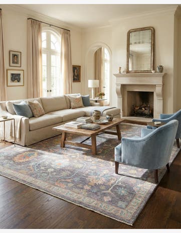 8' 5 x 10' 3 Hand Knotted Oushak Wool Rug