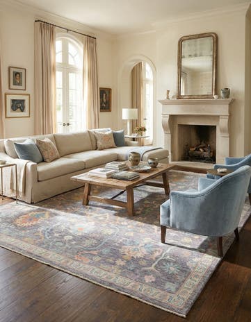 8' 5 x 10' 3 Hand Knotted Oushak Wool Rug
