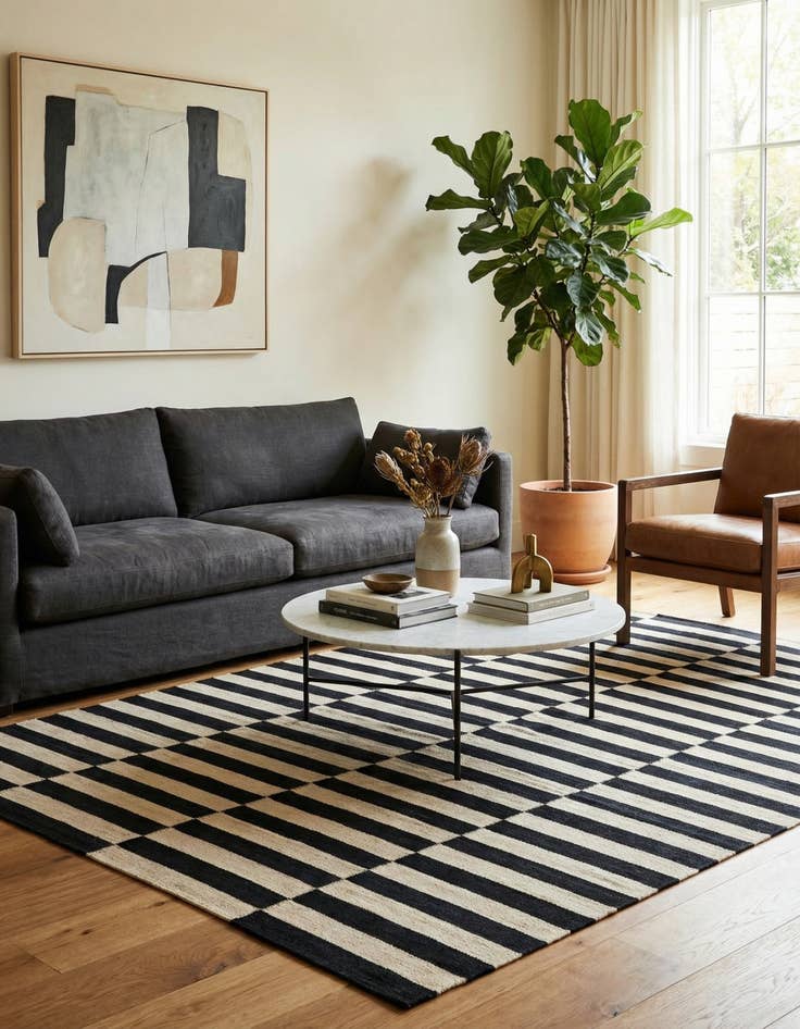 Detail image of 5' 10 x 7' 8  Hand Woven Kilim Modern Wool Rug