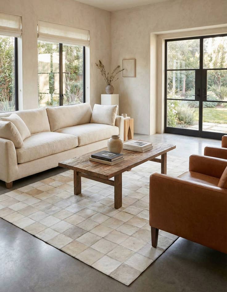 Detail image of 4' x 5' 10 Cowhide Stocks Rug