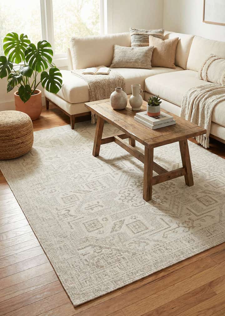 5' 3 x 8' Easy-Clean Aztec Indoor / Outdoor Rug