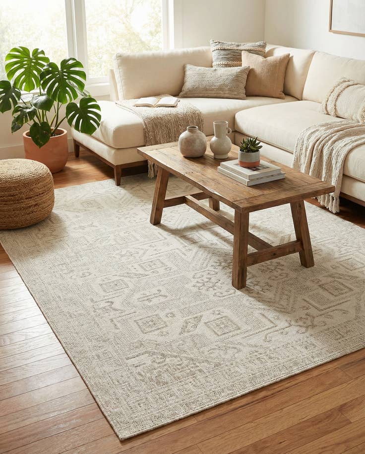 Detail image of 5' 3 x 8' Easy-Clean Aztec Indoor / Outdoor Rug