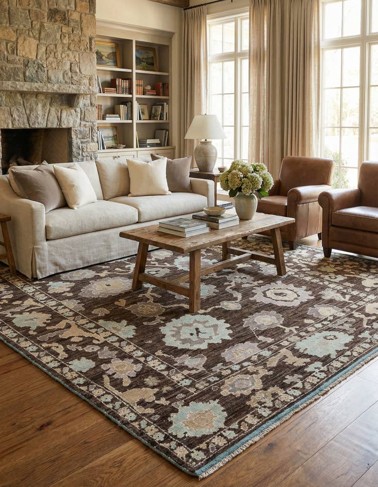 Detail image of 9' x 11' 10  Hand Knotted Oushak Wool Rug