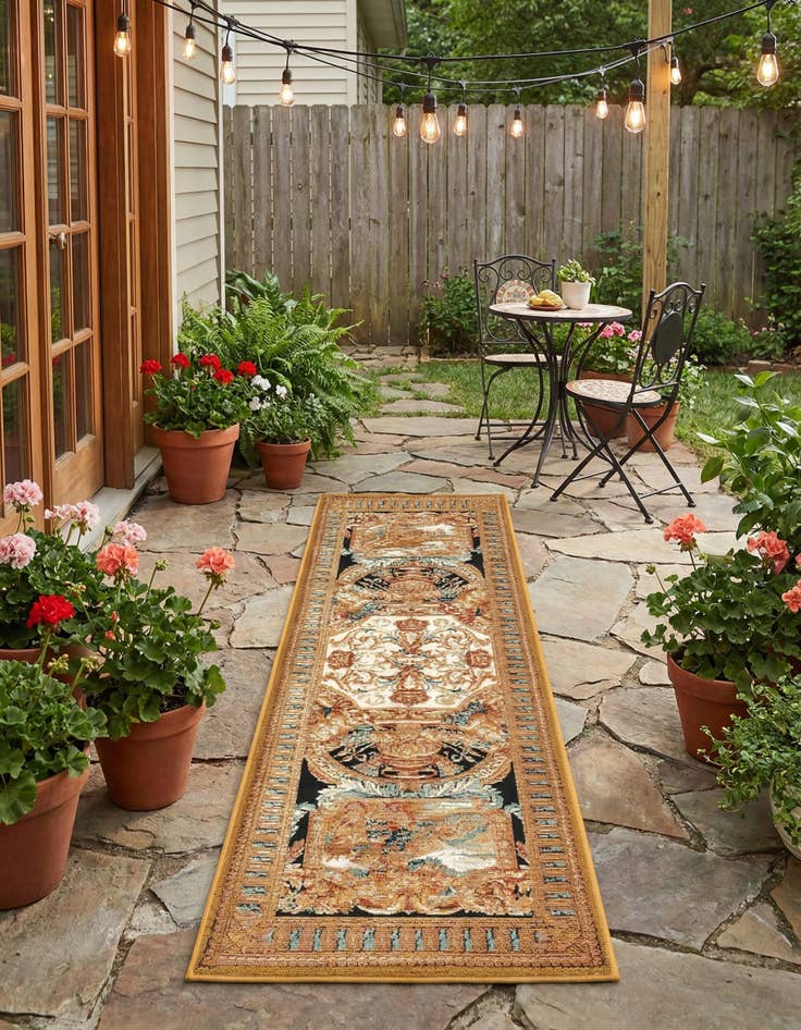 Detail image of 2' x 6'  Washable Traditional Indoor / Outdoor Runner Rug