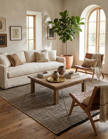6' 1 x 7' 6 Hand Knotted Moroccan Wool Rug