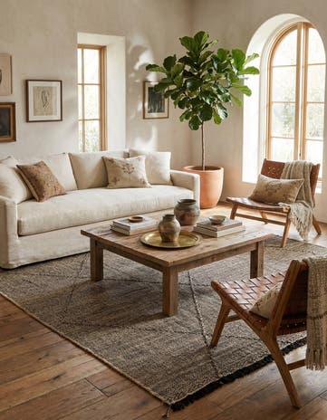 6' 1 x 7' 6 Hand Knotted Moroccan Wool Rug