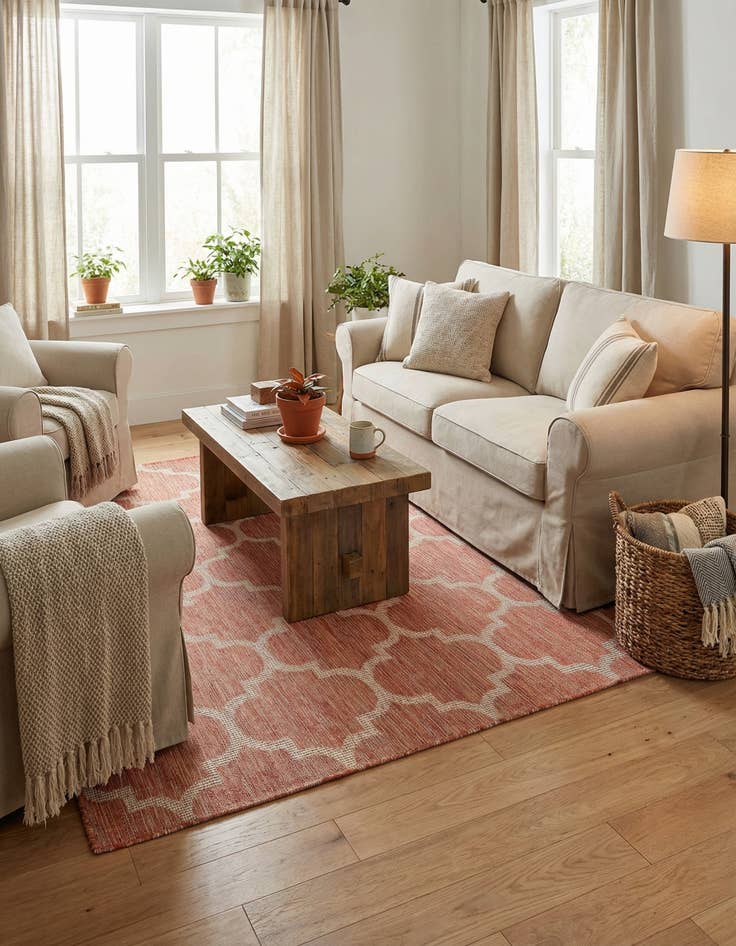 Detail image of 4' x 6' Easy-Clean Trellis Indoor / Outdoor Rug