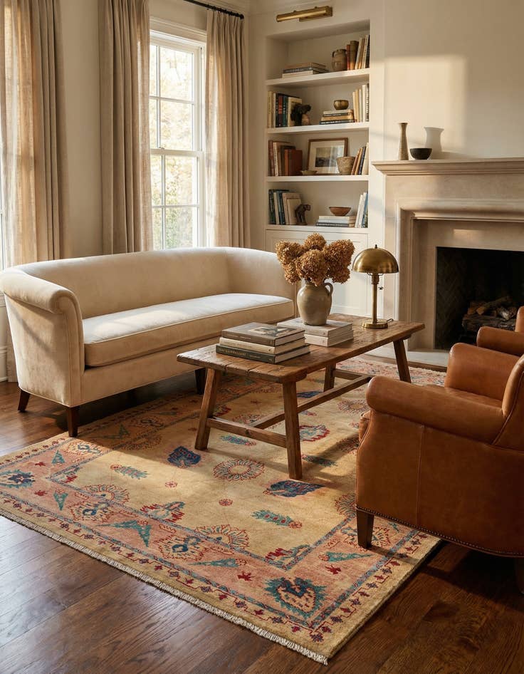 Detail image of 5' 2 x 7' 1  Hand Knotted Ziegler Wool Rug