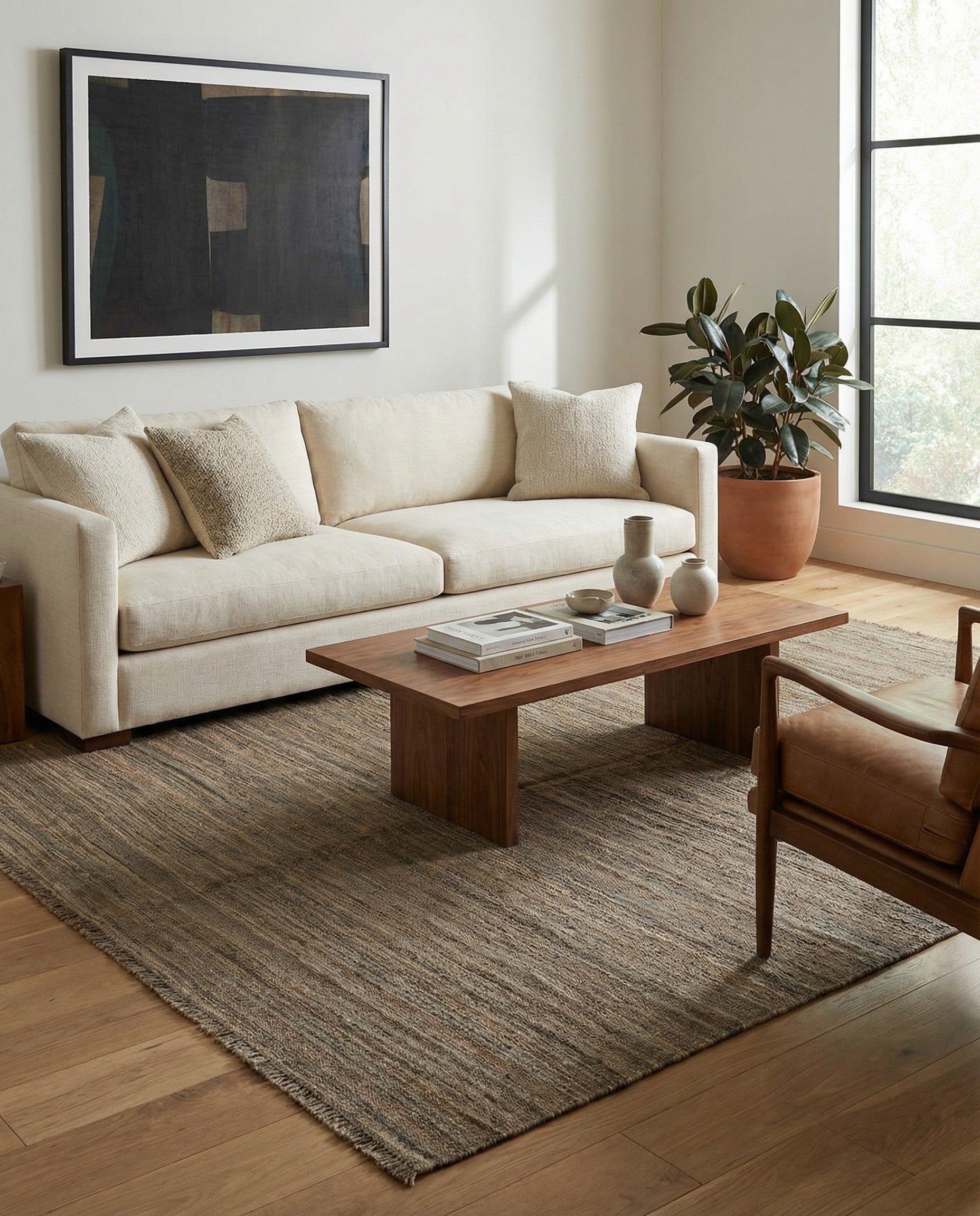  5' 2 x 6' 7  Hand Woven Kilim Modern Wool Rug