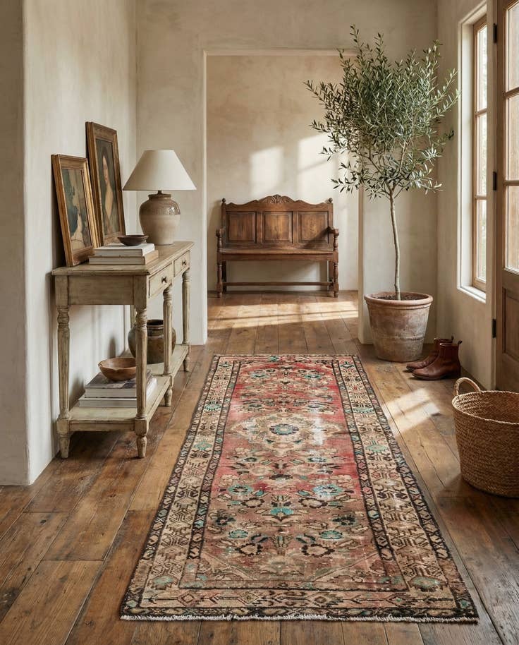 Detail image of 2' 9 x 7' 1 Hand Knotted Ultra Vintage Persian Wool Runner Rug