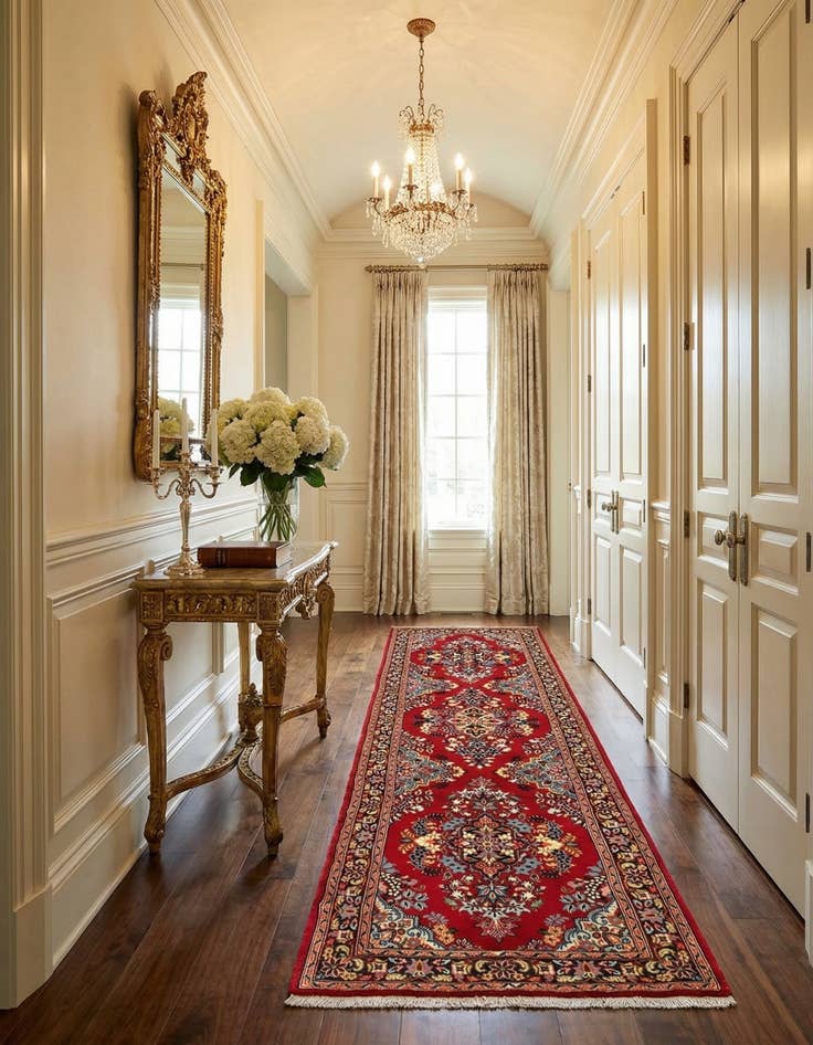 Detail image of  2' 3 x 7' 11  Hand Knotted Qom Persian Runner Rug