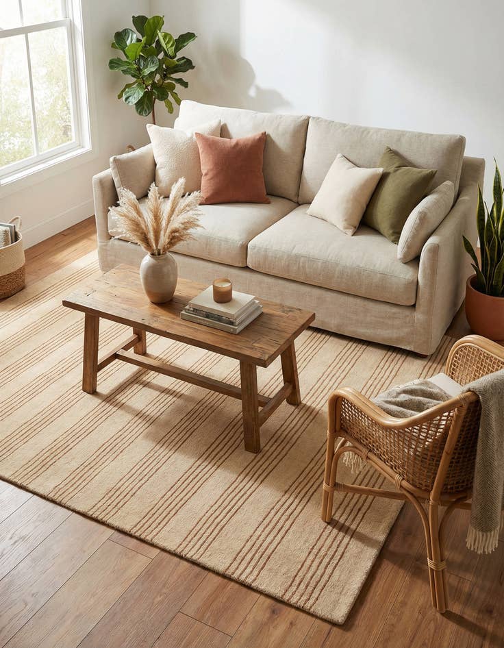 Detail image of  4' 1 x 6' 1 Jill Zarin Striped Wool Rug