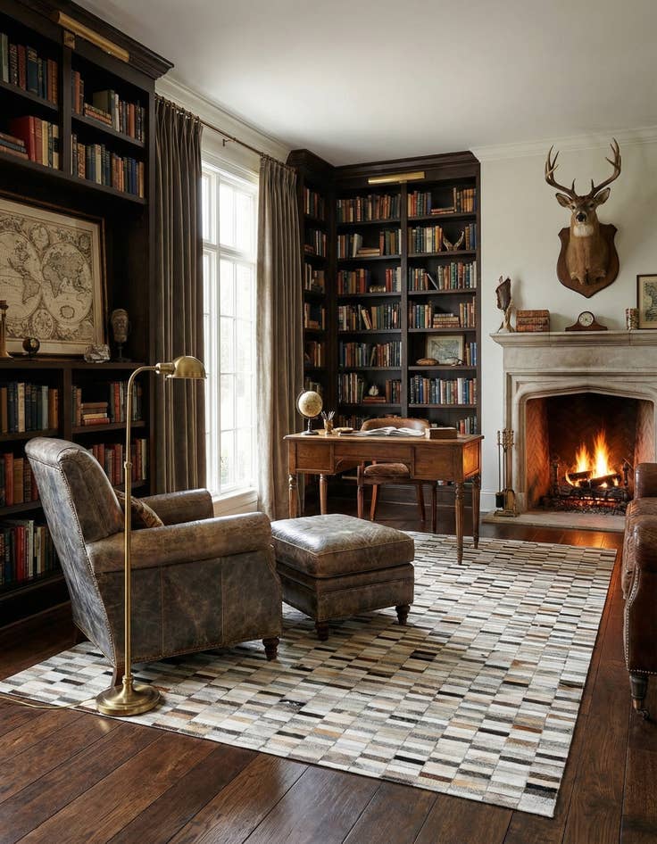 Detail image of 5' 1 x 8' Cowhide Stocks Rug