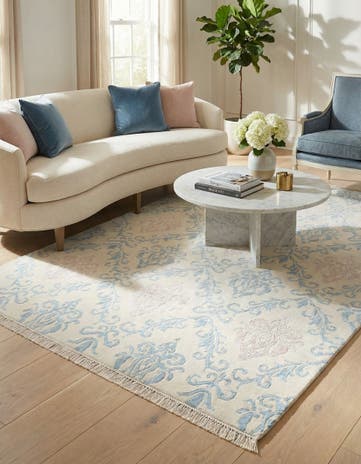 5' 7 x 7' 9 Hand Knotted Darya Wool Rug
