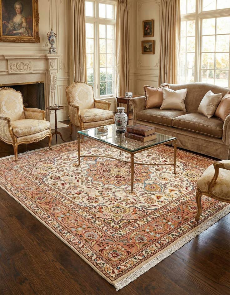 Detail image of  6' 6 x 6' 6 Tabriz Square Rug