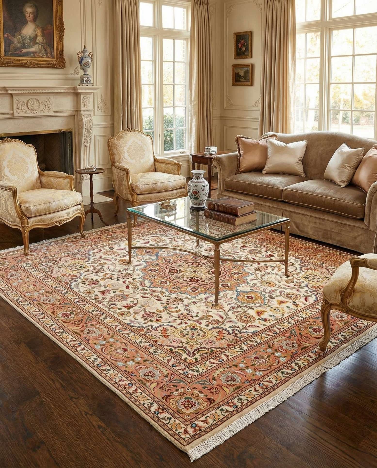 6' 6 x 6' 6 Tabriz Square Rug