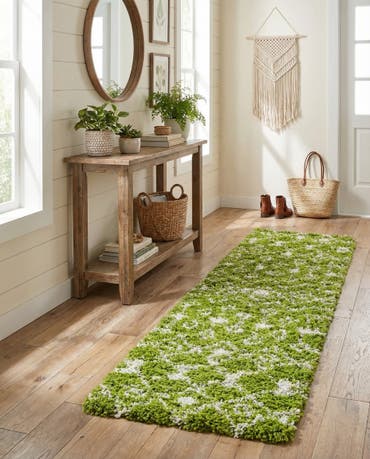  2' x 6' Moroccan Trellis Shag Runner Rug