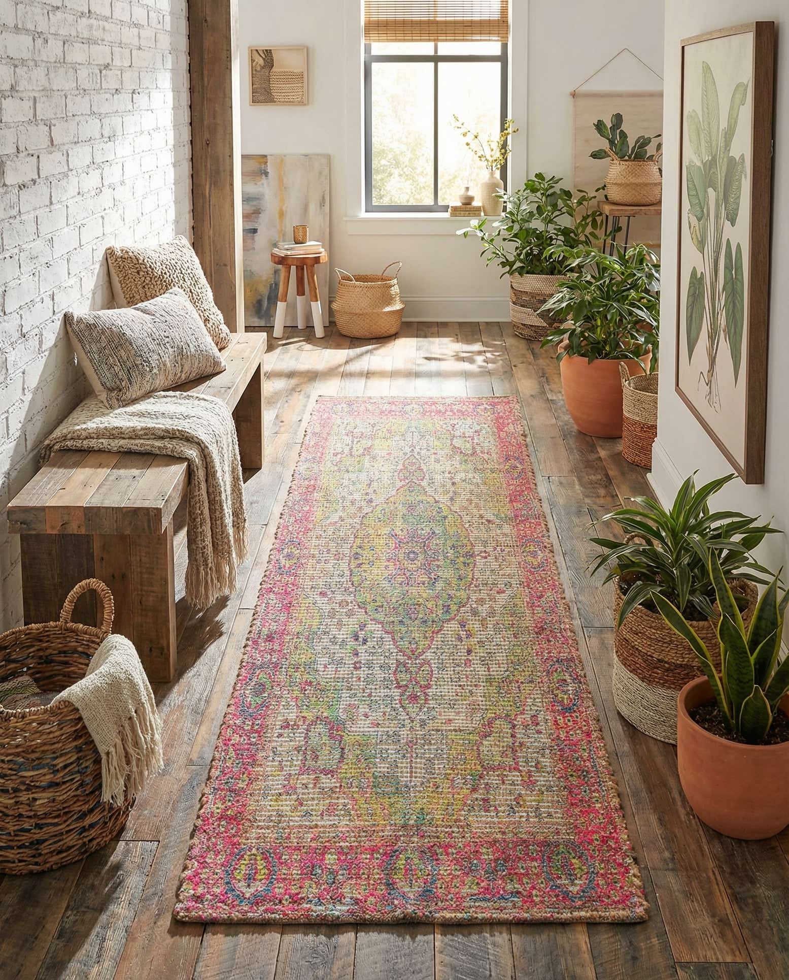 2' 2 x 6' 1 Hand Woven Chenille Jute Runner Rug