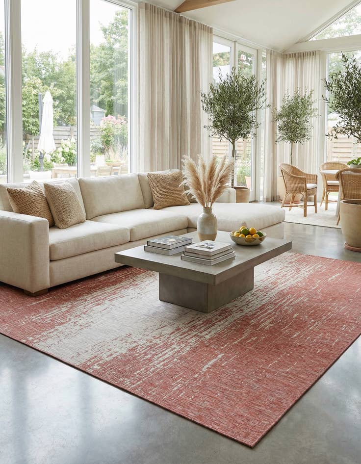 Detail image of 13' x 13'  Washable Modern Indoor / Outdoor Square Rug