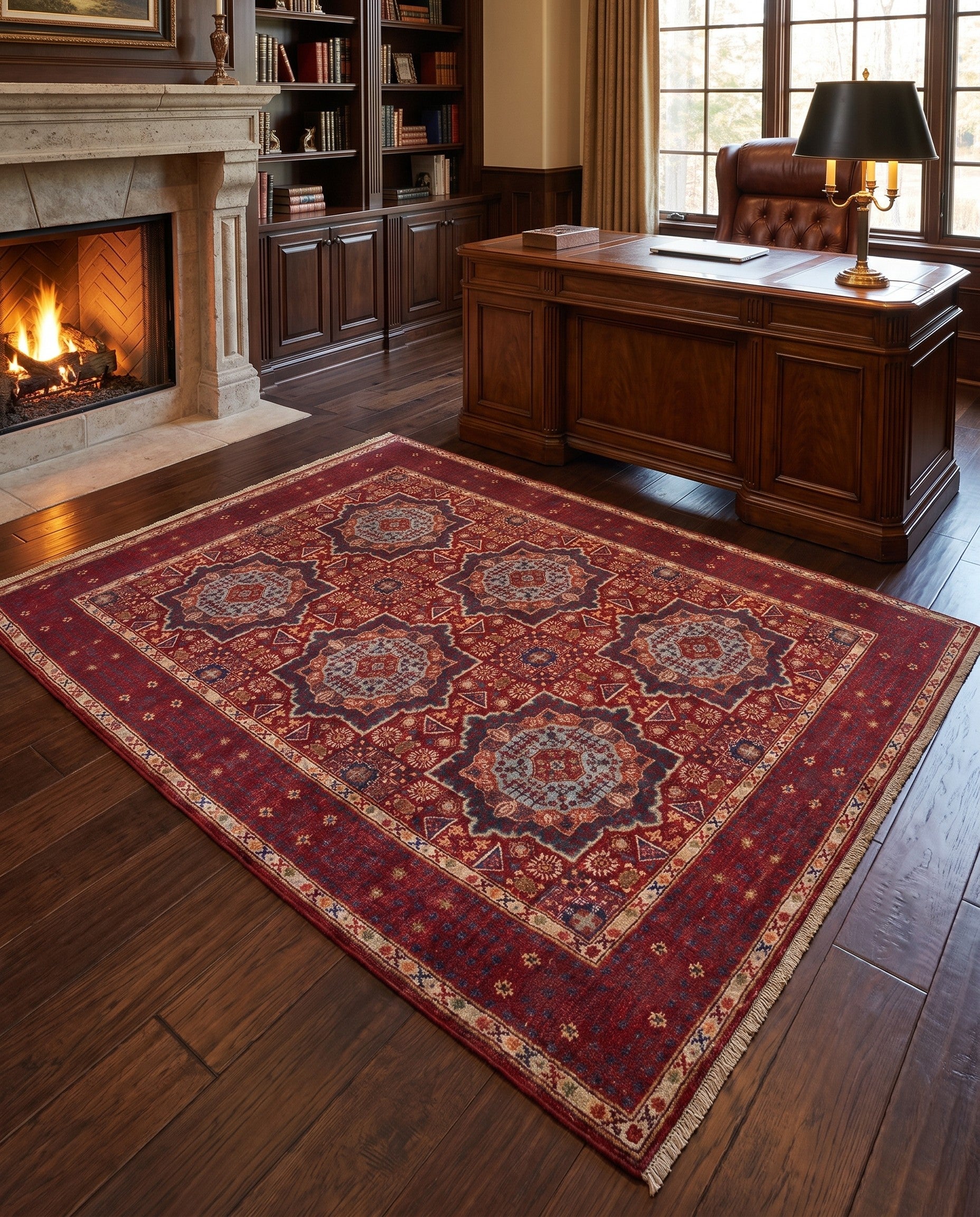 5' 1 x 6' 9 Hand Knotted Mamluk Ziegler Rug