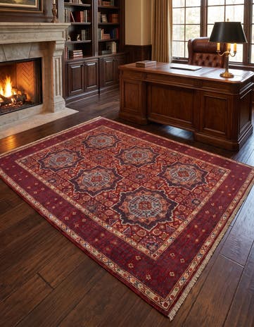 5' 1 x 6' 9 Hand Knotted Mamluk Ziegler Rug