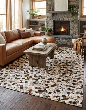 5' 1 x 8' 1 Cowhide Rug