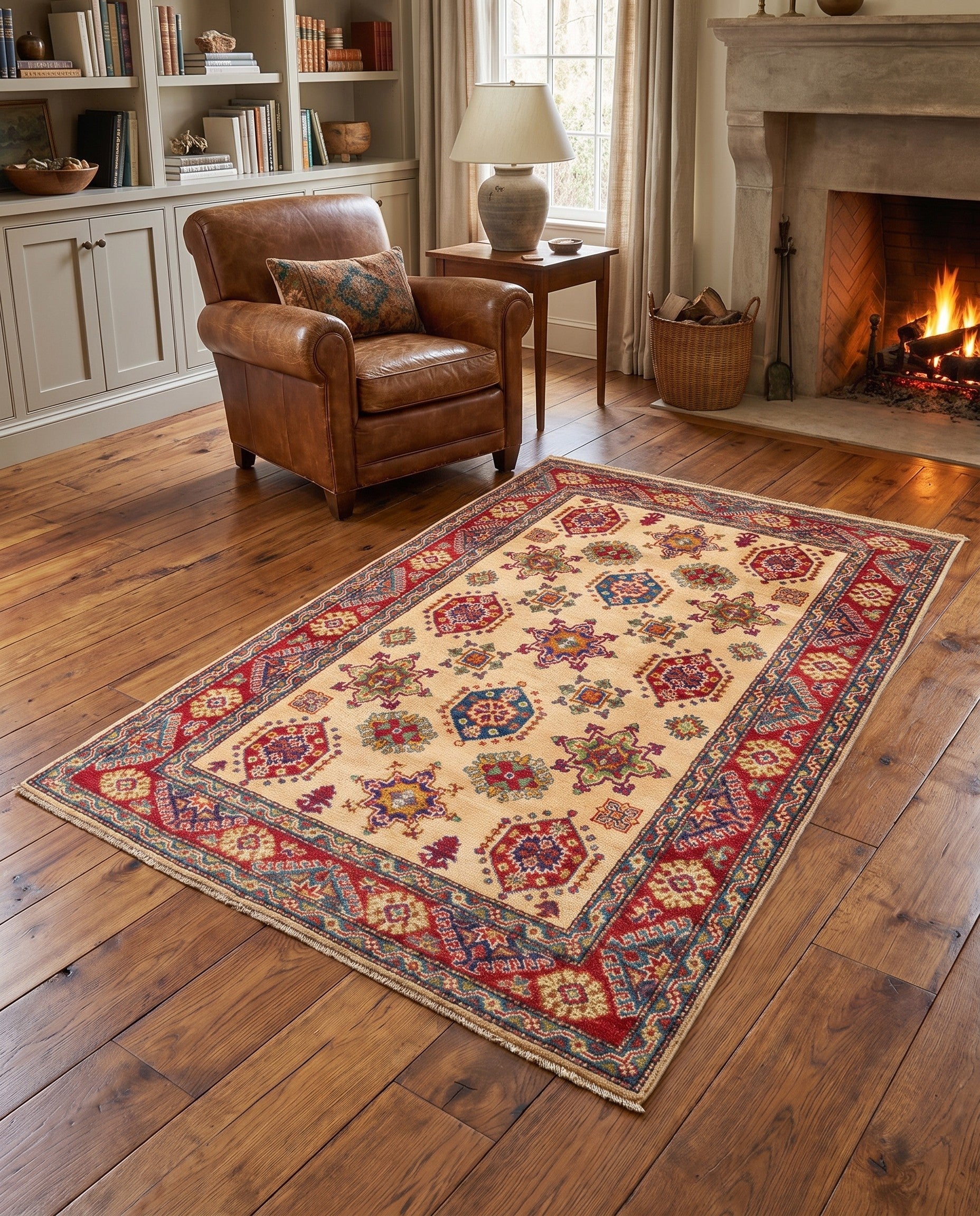 4' x 6' 1 Hand Knotted Kazak Rug