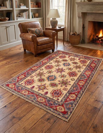 4' x 6' 1 Hand Knotted Kazak Rug