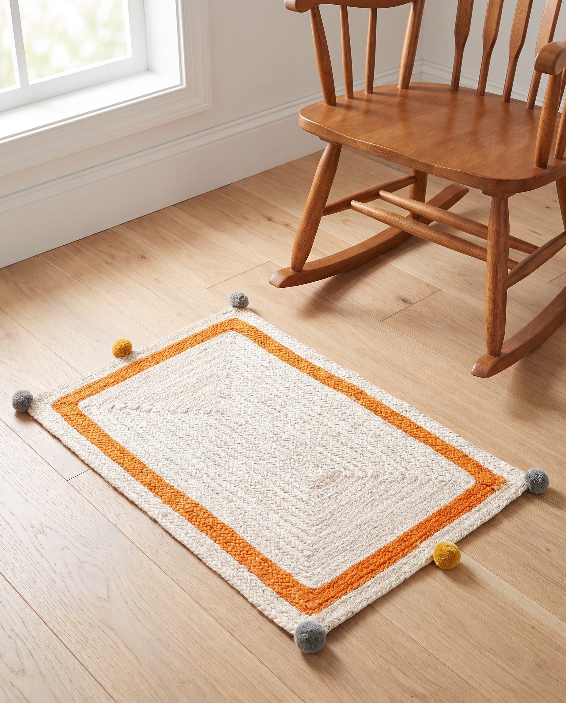2' x 3' 1 Hand Braided Kids Braided Jute Rug