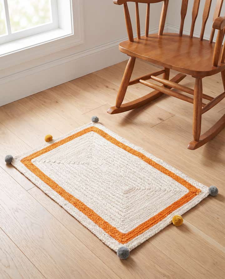 2' x 3' 1 Hand Braided Kids Braided Jute Rug