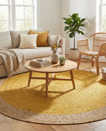  8' x 8'  Hand Braided Jute Round Rug