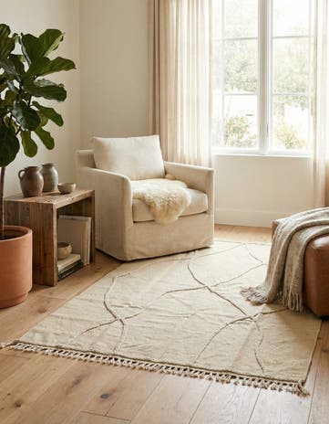 3' 6 x 4' 10 Hand Woven Kilim Modern Wool Rug