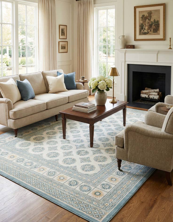 Detail image of 5' 3 x 8' Nain Design Rug