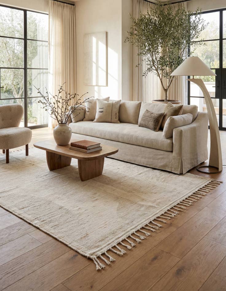 Detail image of 8' x 10'  Hand Knotted Moroccan Wool Rug