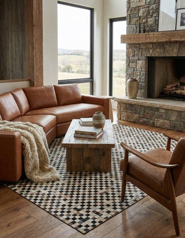 5' x 7' 10 Cowhide Leather Rug