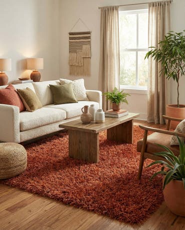  5' x 6' 7  Hand Knotted Solid Shag Oriental Rug