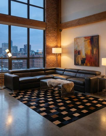5' x 7' 11 Cowhide - Patchwork Rug