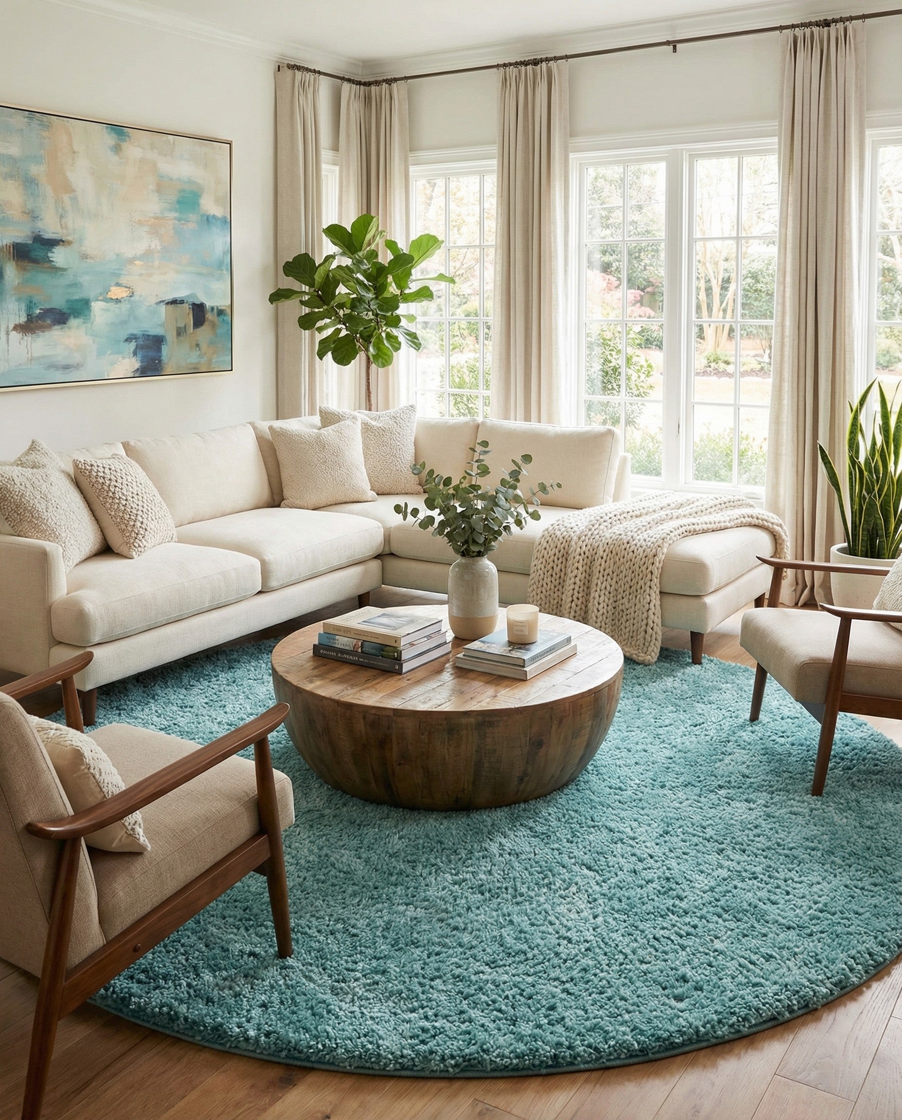  12' 4 x 12' 4 Everyday Shag Round Rug