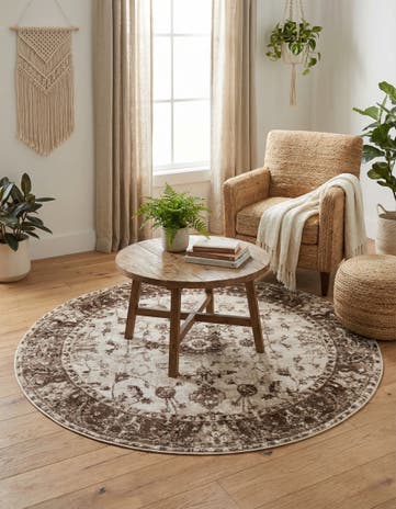 Cream Nepal Round Rug