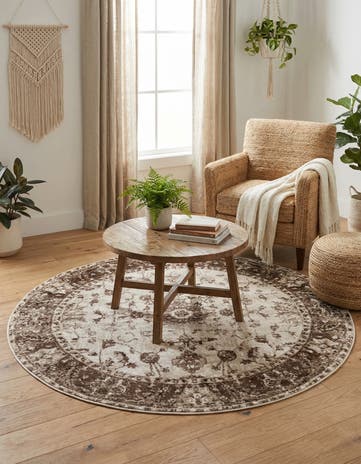 Cream Nepal Round Rug