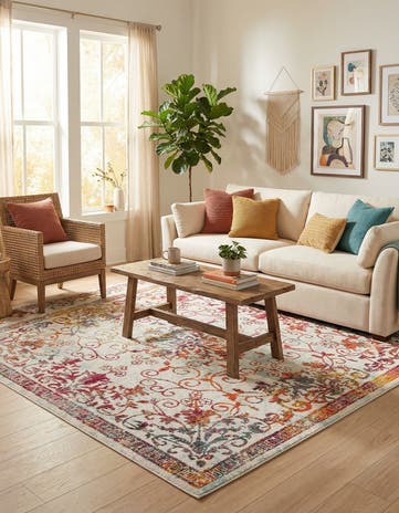 Ivory Madeline Square Rug