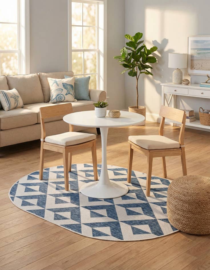 Detail image of 5' 3 x 8' Easy-Clean Jill Zarin Napa Indoor / Outdoor Oval Rug